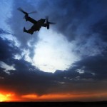 A U.S. Air Force CV-22 Osprey from the 8th Special Operations Squadron, Hurlburt Field, Fla., flies a night mission in support of Operation Enduring Freedom, Afghanistan. (U.S. Army photo)