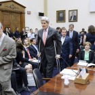 WASHINGTON, DC - JULY 28: U.S. Secretary of State John Kerry arrives to testify at a hearing before the  House Foreign Affairs Committee July 28, 2015 on Capitol Hill in Washington, DC. The committee is reviewing the proposed Iran nuclear agreement. (Photo by Olivier Douliery/Getty Images)